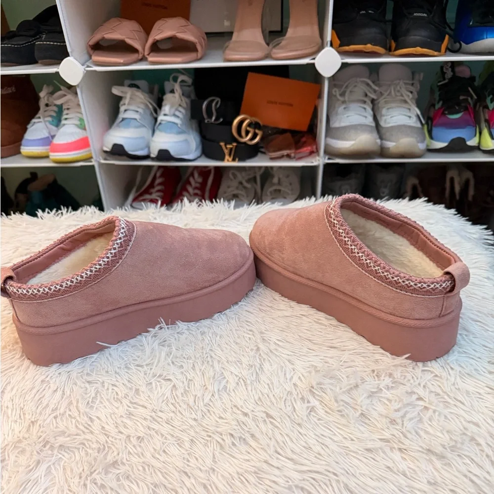 Olivia & Kate Pink Mules Girls size 3 worn once